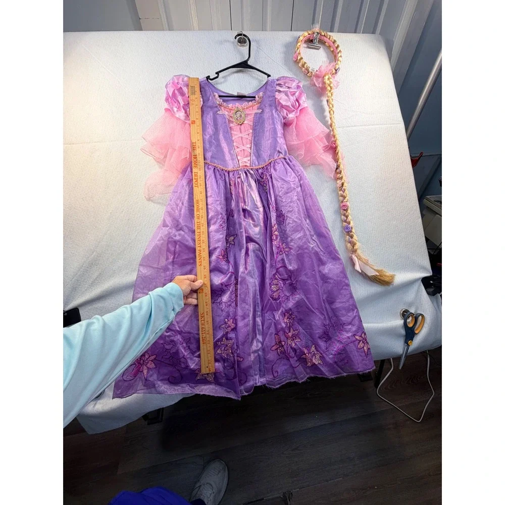 Disney Store Rapunzel Tangled Costume Dress Braided Headband 9/10 Purple Kids